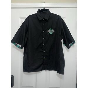 Harry Potter‎ Shirt Adult M Black Green Slytherin House Button Shirt Universal